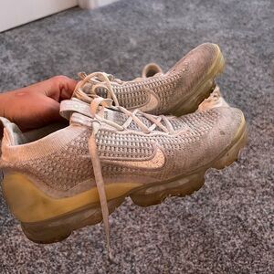 Nike Flyknit Sneakers in Cream and Tan